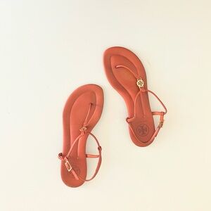 Tory Burch Women's Orange T strap Sandals